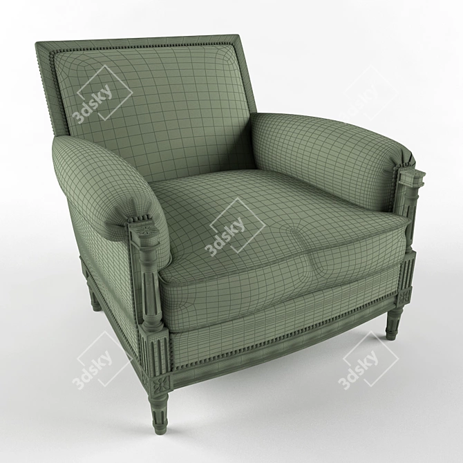 Chic Pierre Club Chair: Timeless Elegance 3D model image 3