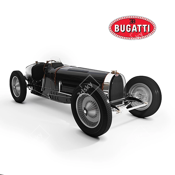 Classic Racing Legend: Bugatti Type 59 3D model image 1