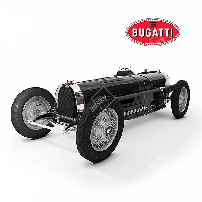 Classic Racing Legend: Bugatti Type 59 3D model image 2