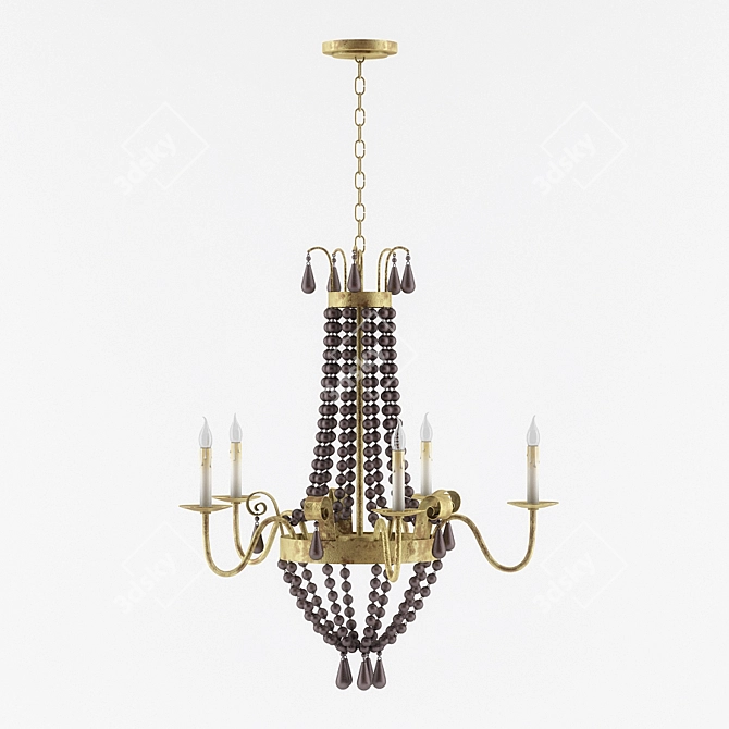 Elegant Nicolette Chandelier by Currey & Company 3D model image 1