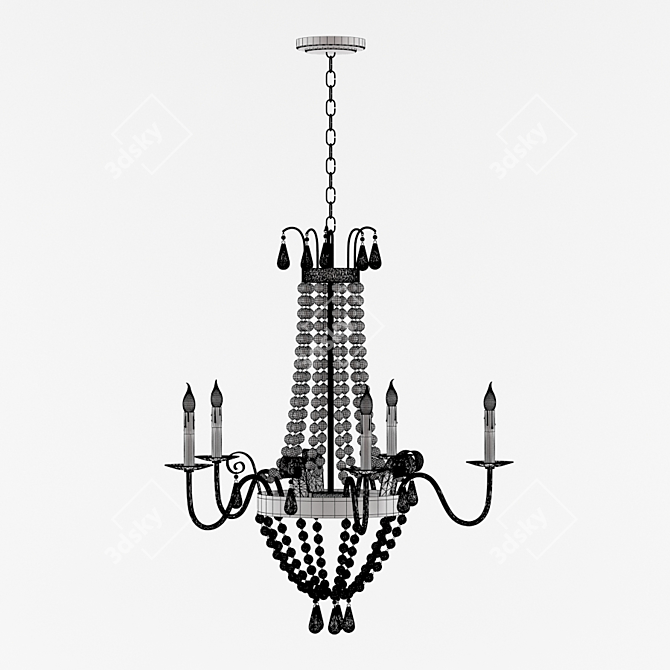 Elegant Nicolette Chandelier by Currey & Company 3D model image 2