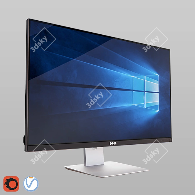 Dell S2415h Monitor: Crisp and Sleek 24" Display 3D model image 1