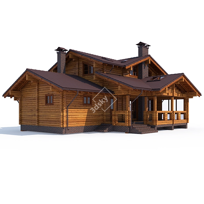 Modern Individual House Design 3D model image 1