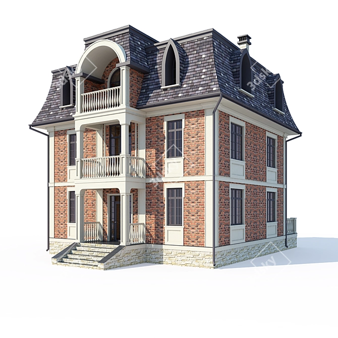 Modern Private Home Design 3D model image 1