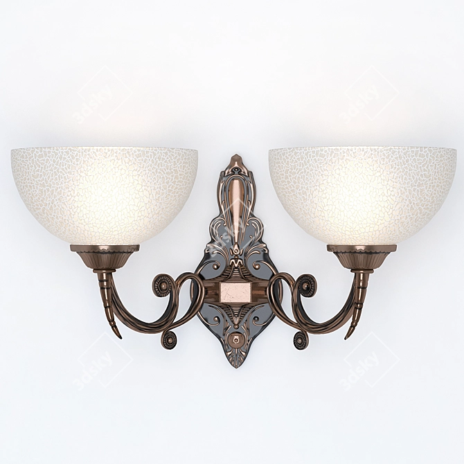 Antique Copper Patterned Glass Sconce 3D model image 1