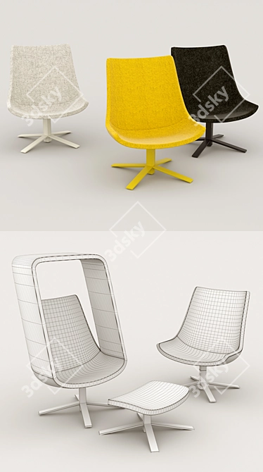 Versatile Windowseat Lounge Set 3D model image 3