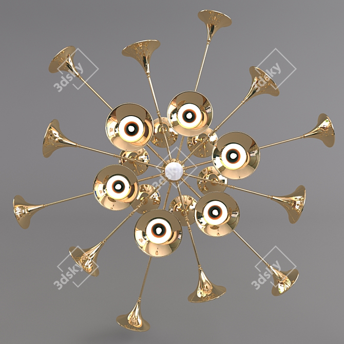 Elegant Botti Suspension Light 3D model image 2