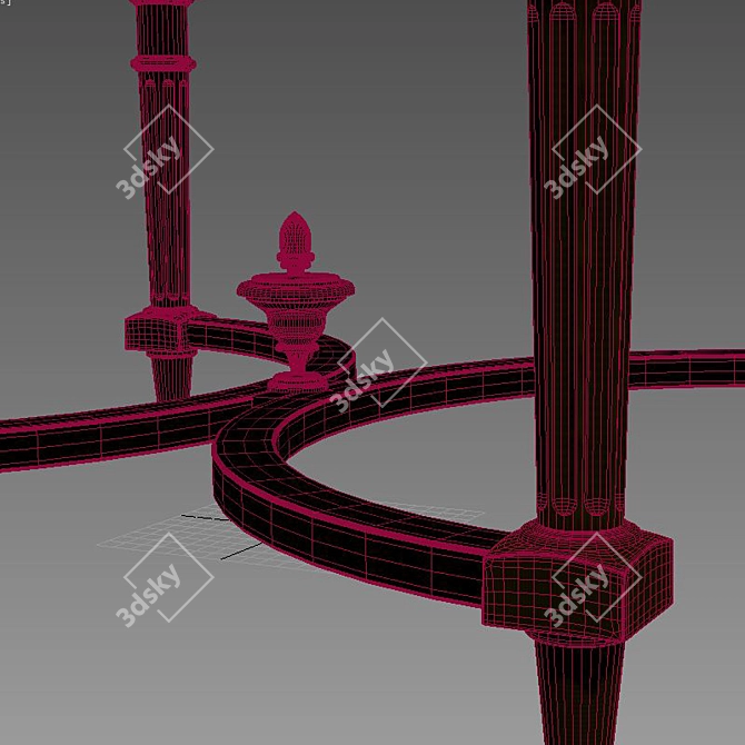 Elegant Parisienne Footstool 3D model image 3