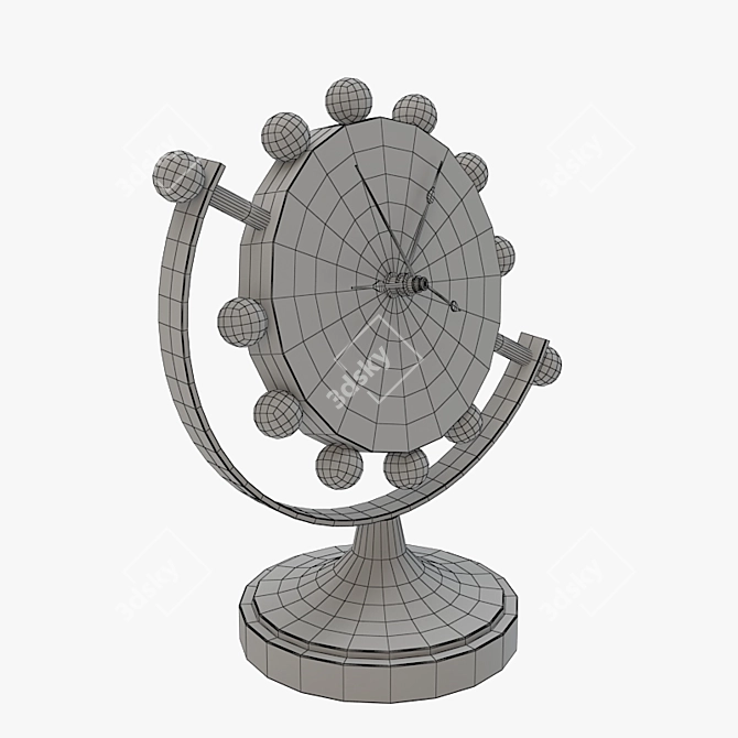 Axis Clock: Sleek and Elegant Timepiece 3D model image 3