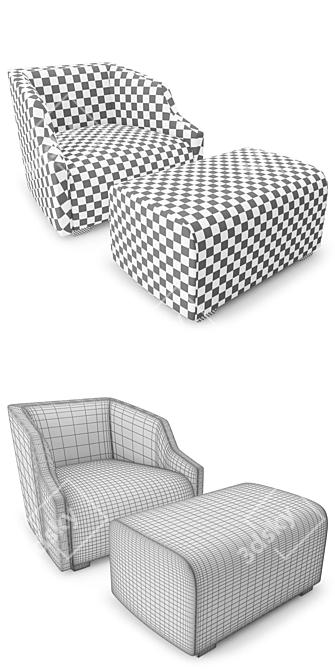 Gallotti & Radice First: Elegant Armchair Set 3D model image 3