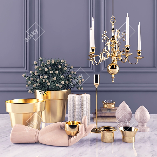 Elegant Skultuna Decor Set 3D model image 1