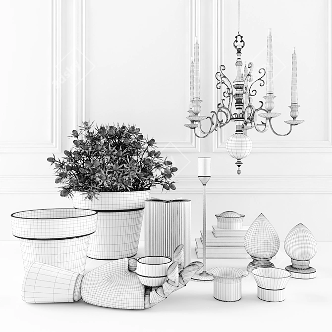 Elegant Skultuna Decor Set 3D model image 2