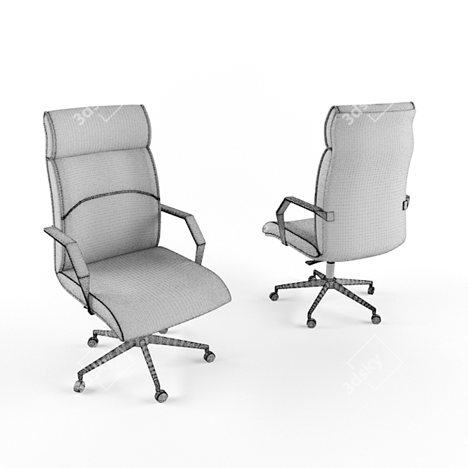 Elegant Ergonomic Executive Chair 3D model image 2