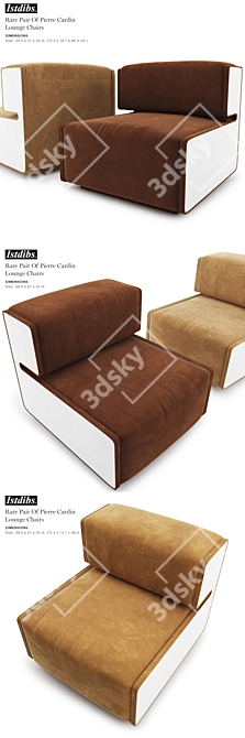 Pierre Cardin Lounge Chairs: Sleek and Stylish Seating 3D model image 2