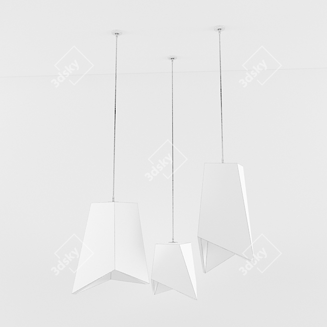 Concrete Elegance Pendant Light 3D model image 2