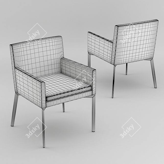 Modern Minimalist Manet Chair 3D model image 2