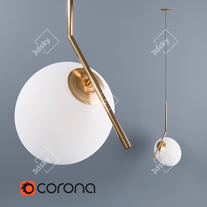 Modern Round Lamp 3D model image 1