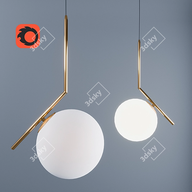 Modern Round Lamp 3D model image 2