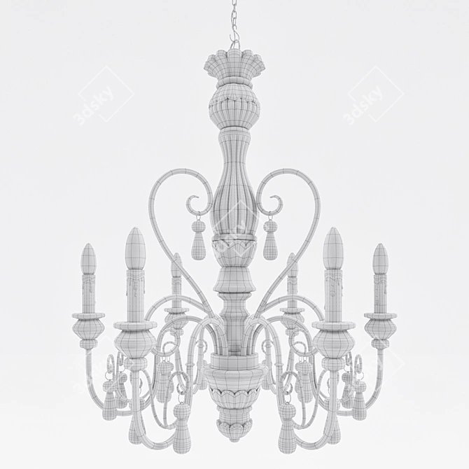 Elegant Saint Honore Chandelier 3D model image 2