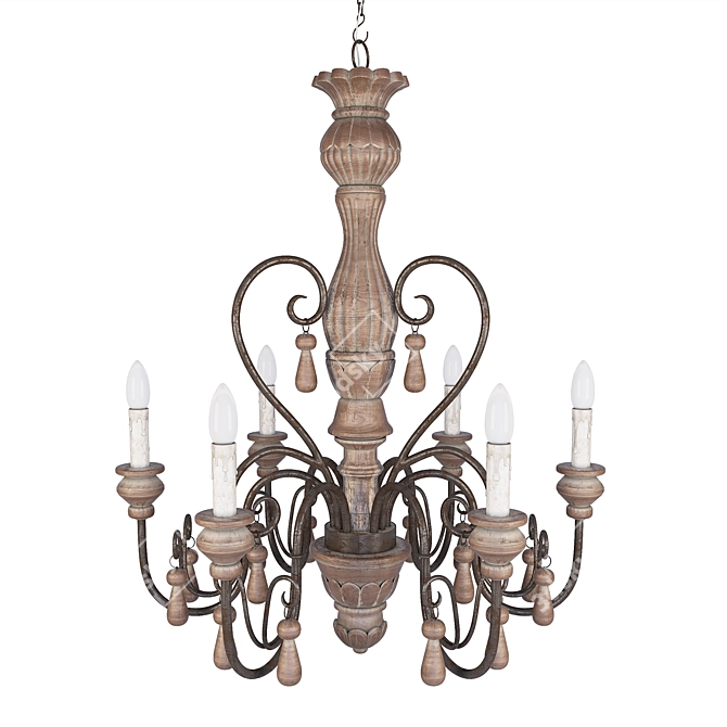 Elegant Saint Honore Chandelier 3D model image 3
