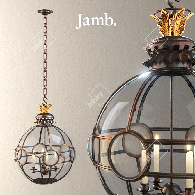 Luxury Convex Globe Lantern by Jamb 3D model image 3