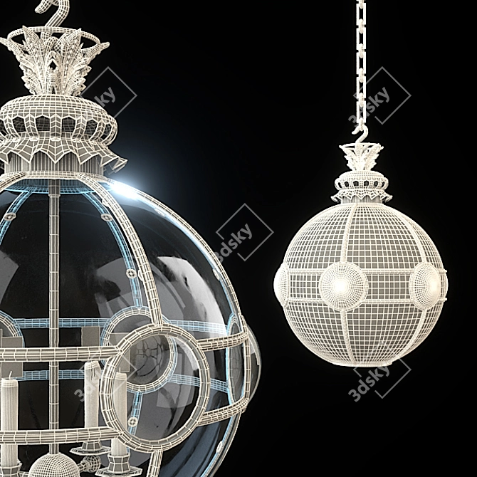 Luxury Convex Globe Lantern by Jamb 3D model image 2