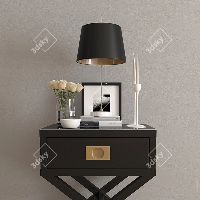 Elegant Nightstand Decor Set 3D model image 1