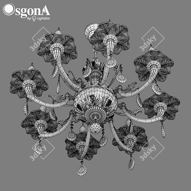Elegant Crystal Chandelier 3D model image 3