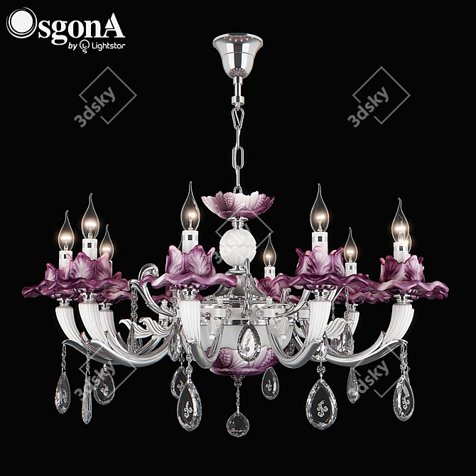Anemone Osgona: Elegant Crystal Chandelier 3D model image 1