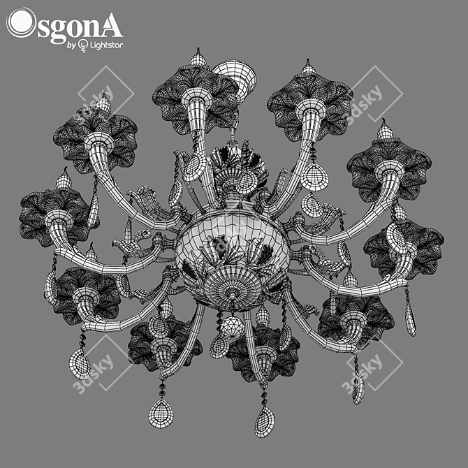 Anemone Osgona: Elegant Crystal Chandelier 3D model image 3