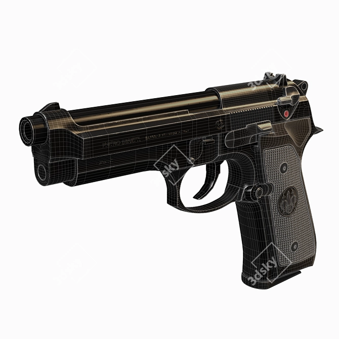 High-Performance Beretta M9 Pistol 3D model image 3