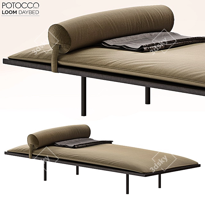 POTOCCO Loom Daybed: Versatile Elegance 3D model image 1