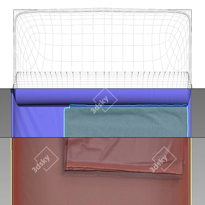 POTOCCO Loom Daybed: Versatile Elegance 3D model image 3