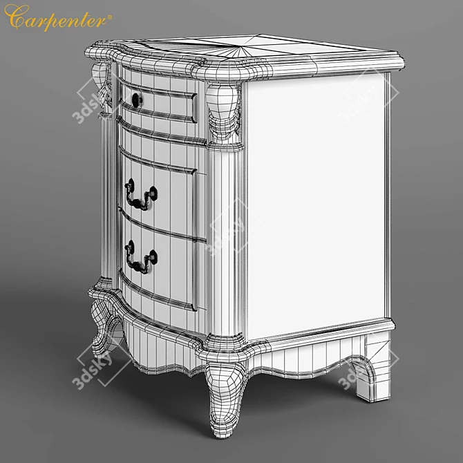 Carpenter Night Stand: Stylish and Functional 3D model image 3