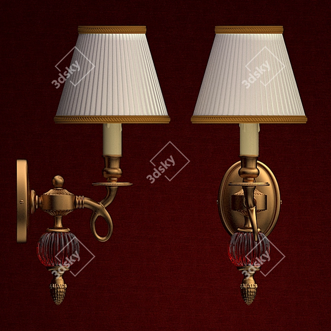 JAGO I Nobili NCL 079/A Crystal Wall Lamp 3D model image 2