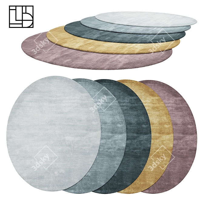 Luxurious Linie Design Mondo Rugs 3D model image 1