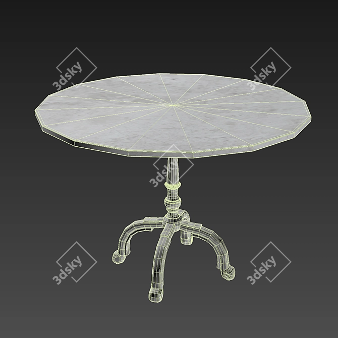 Elegant Iron Bistro Table 3D model image 2