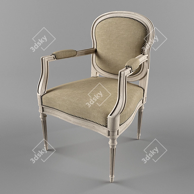 Robert Arm Chair: Stylish and Sturdy Armchair 3D model image 1