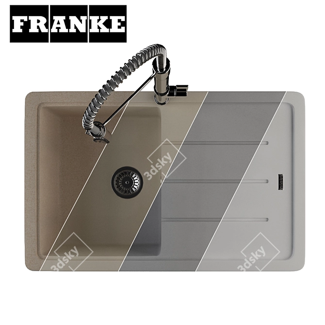 Franke Basis BFG 611-78 - Modern Fragranit Sink 3D model image 2