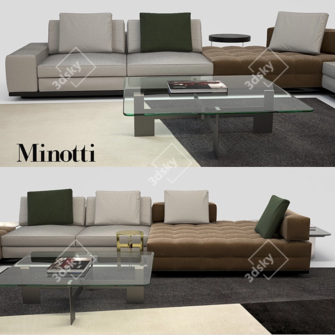 Sophisticated Minotti Lawrence Seating System 3D model image 1