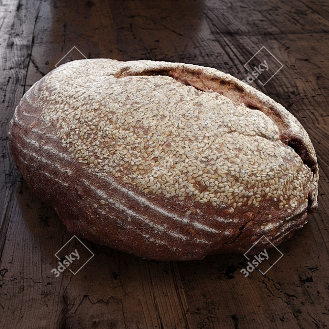 Rustic Harvest Farmer's Bread 3D model image 1