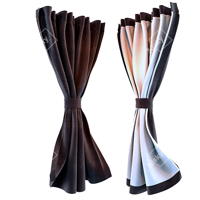 Foldable Bunk Curtain Set 3D model image 1