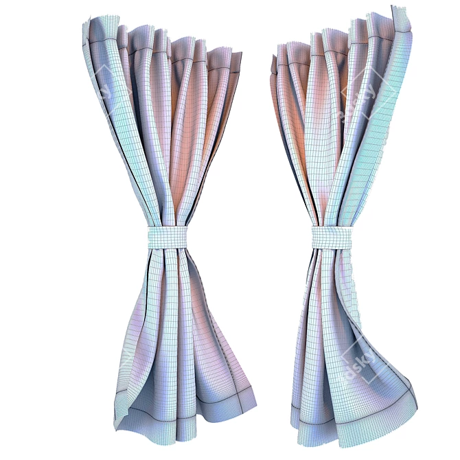 Foldable Bunk Curtain Set 3D model image 2
