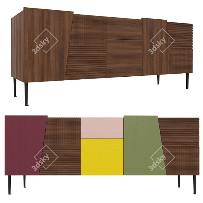 Devina Nais 2000mm Drawer: Spacious & Stylish 3D model image 1