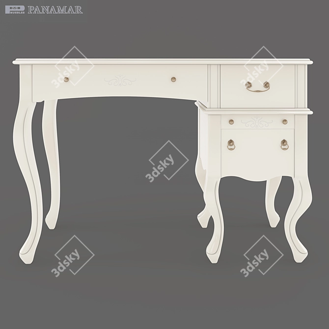 Panamar Wood Dressing Table 3D model image 1