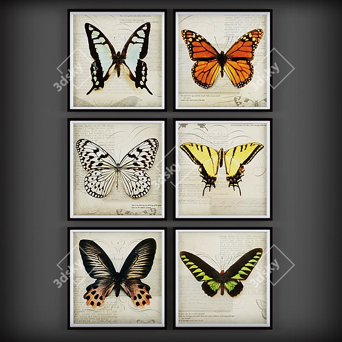 Butterfly Bliss: Collection of Exquisite Art 3D model image 3