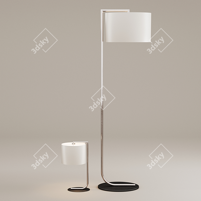 Sleek Decca Lamp Duo 3D model image 1