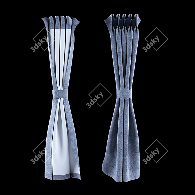 Poly Mesh Window Curtain 3D model image 1