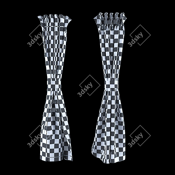 Poly Mesh Window Curtain 3D model image 3