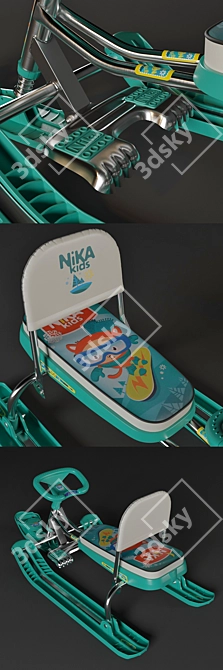 Nika Kids Foldable Sled "Timka-Sport 4 with Backrest 3D model image 2